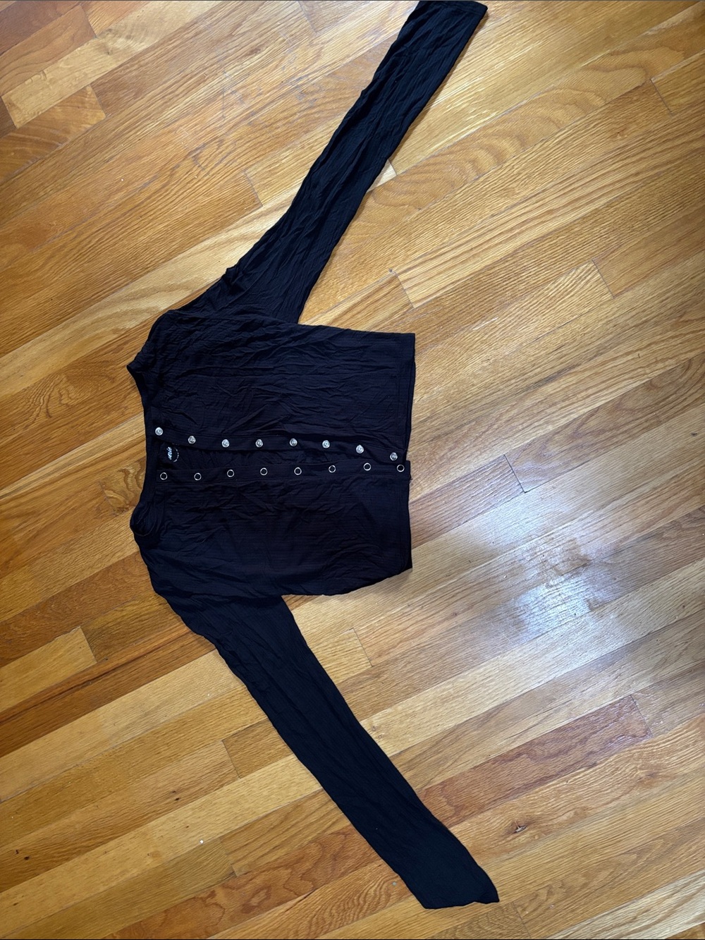 Black aerie button up stretchy top